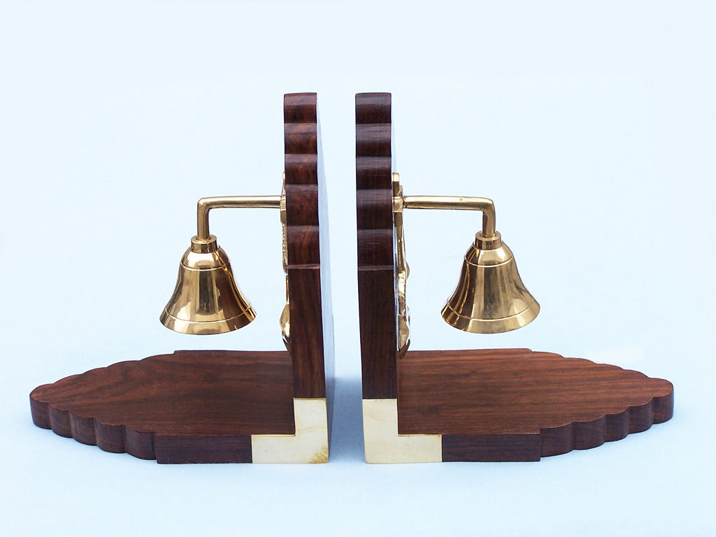 Book end with bell with anchor