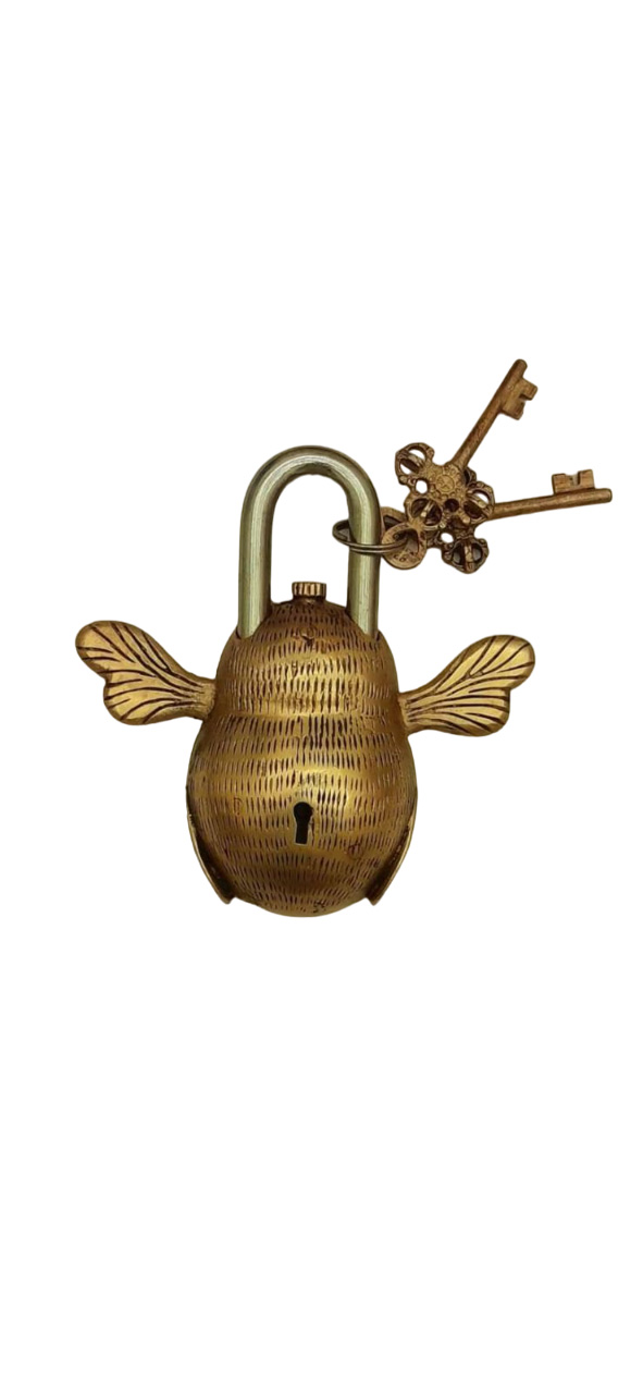 Brass Bee design door padlock