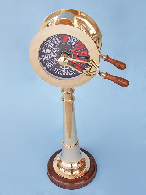 Brass Ship's engine room telegraph 1 meter