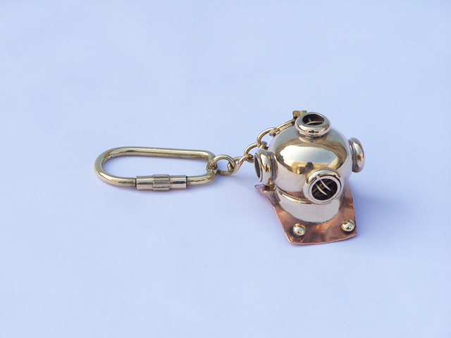 Brass Diving helmet key chain