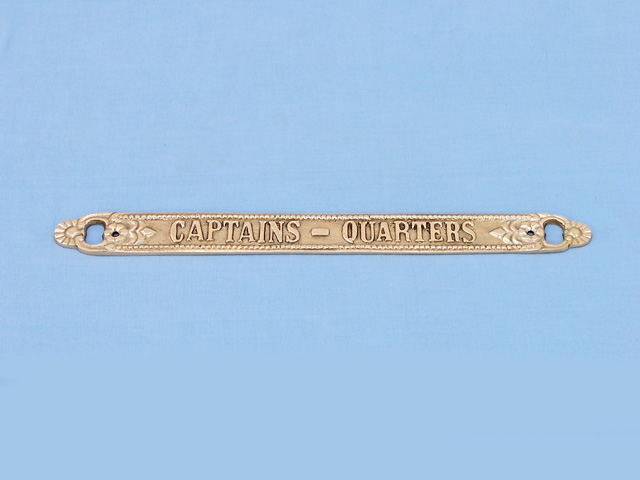 Brass sign of Captain's quarters 