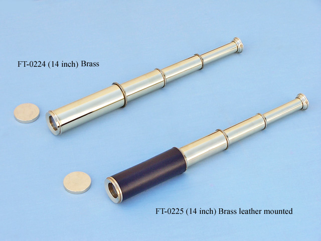 Brass/leather folding telescope