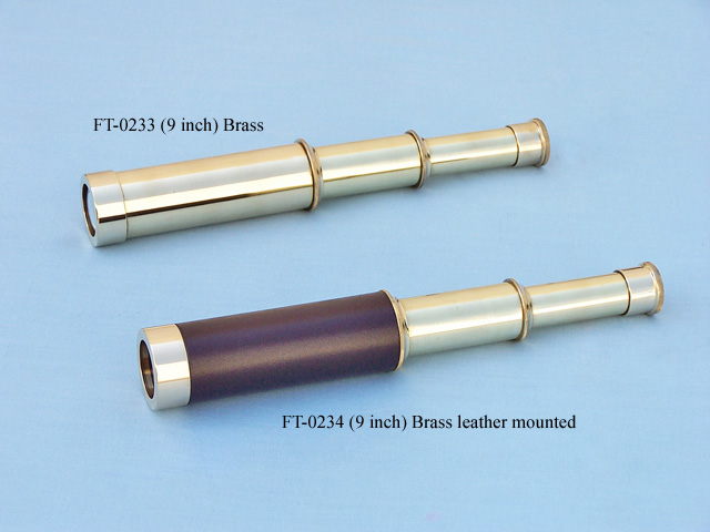 Brass/ leather folding telescope