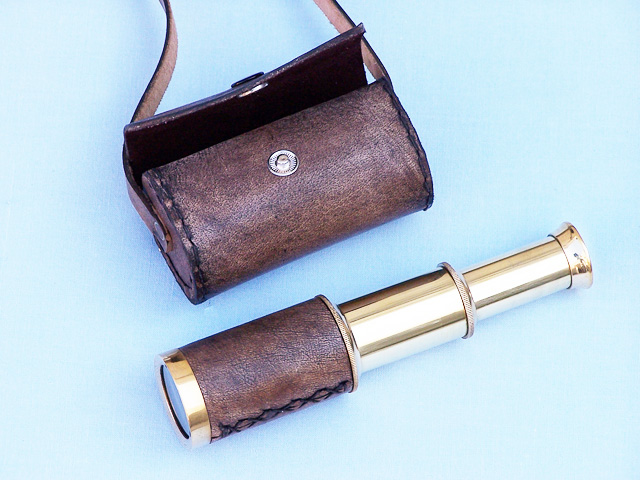 Brass/leather folding telescope