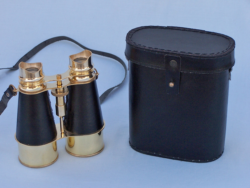 Brass/ leather binocular