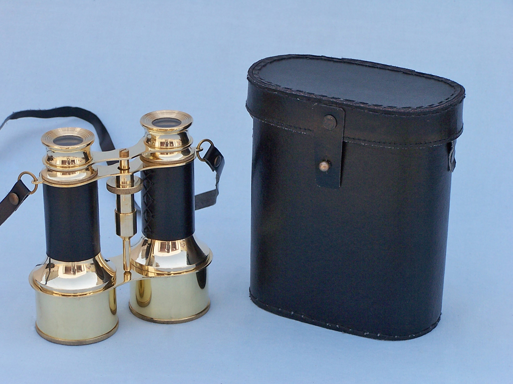 Brass/ leather binocular