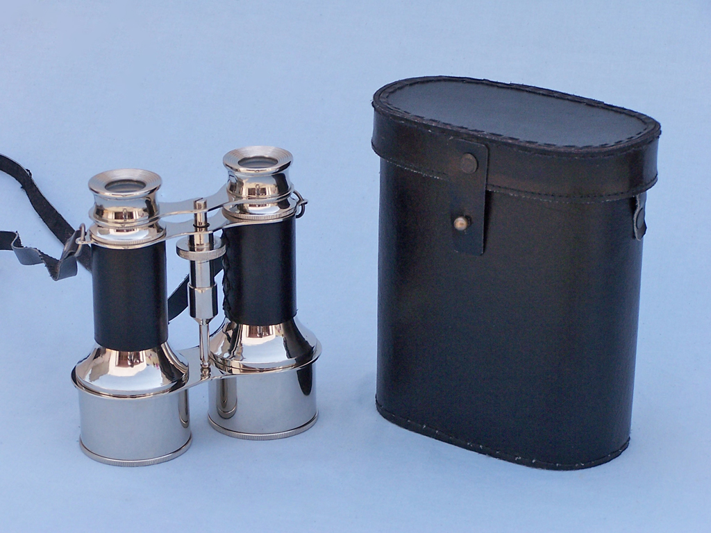 Brass/ Nickel/ leather binocular