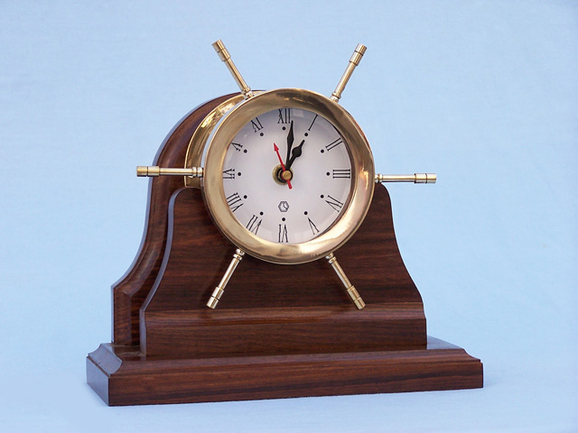 Brass Wheel watch on wooden base