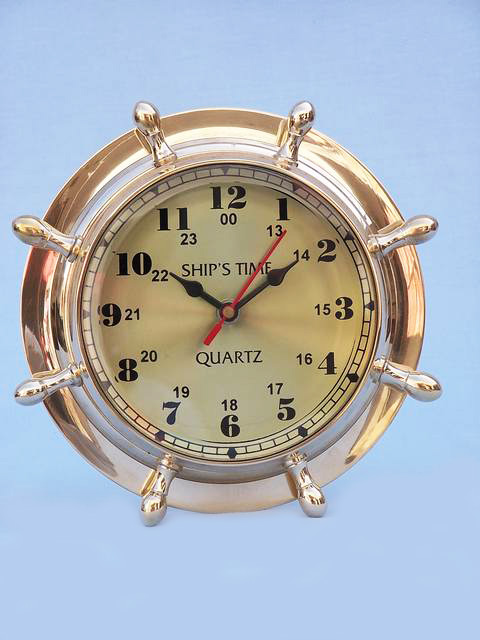 Brass ship time clock