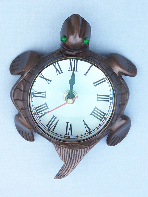 Brass turtle clock