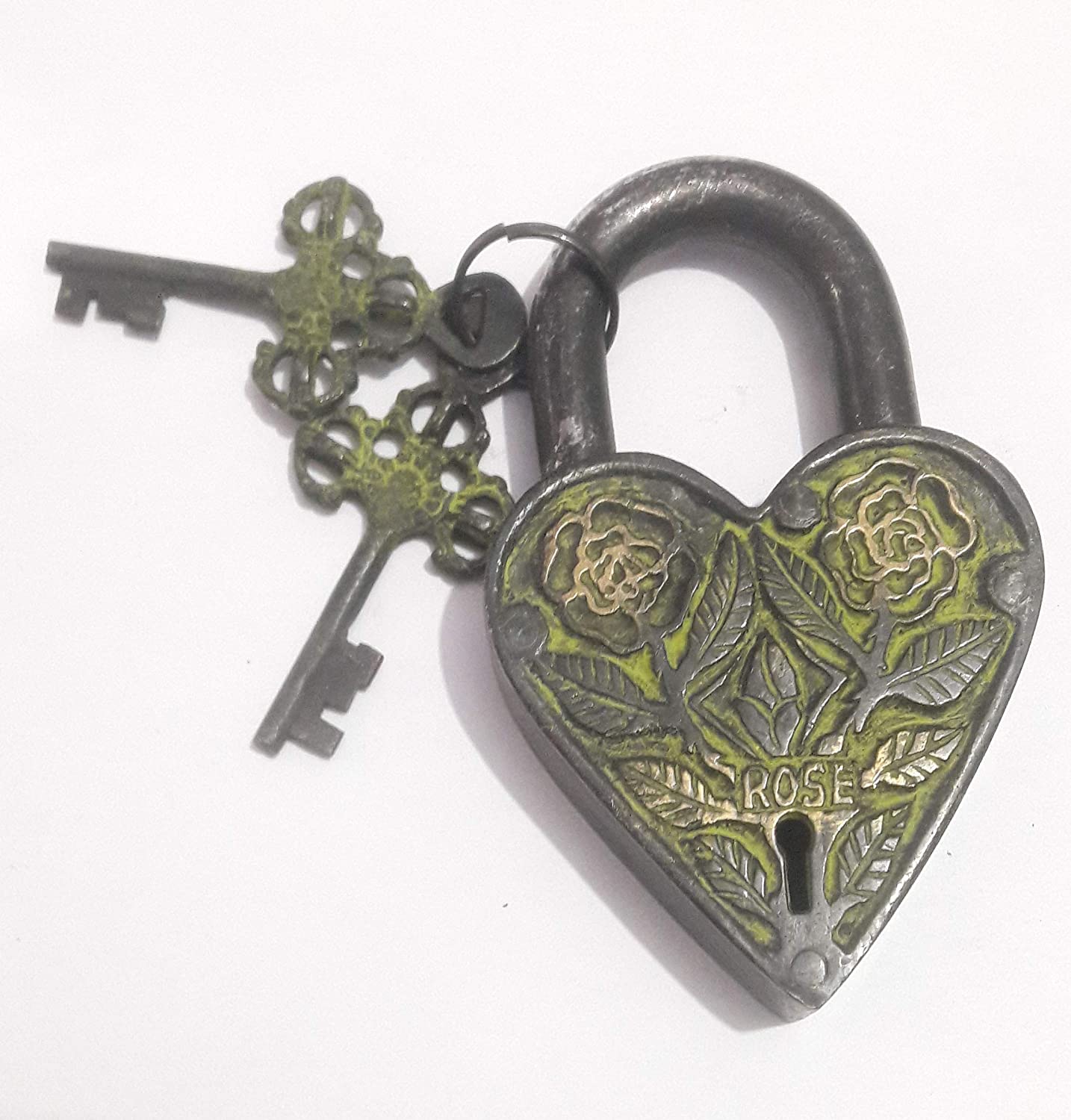 Brass heart shape door pad locks