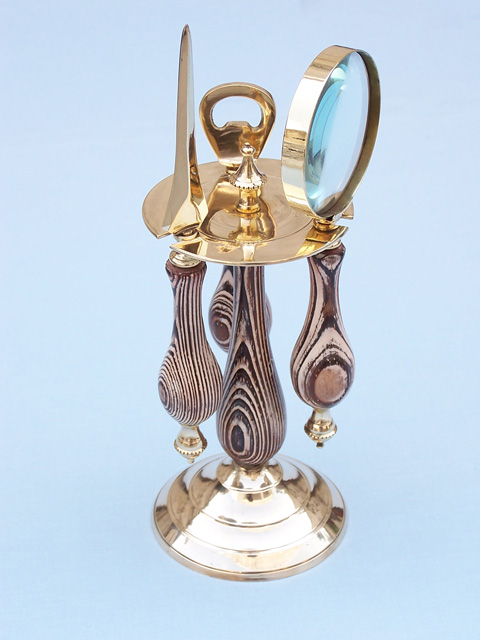   Brass   Magnifying Glass, Bottle Opener, Letter Opener Stand