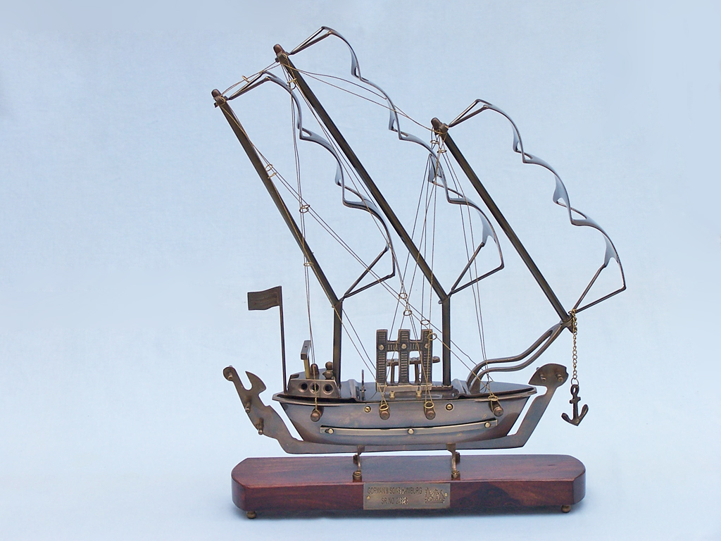 Brass sailboat