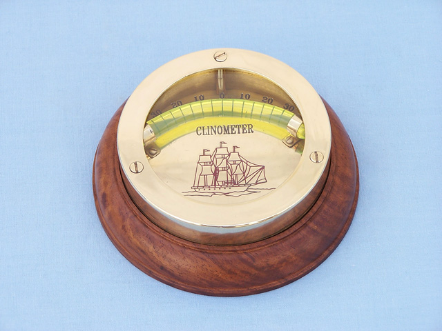 Inclinometer on wooden base