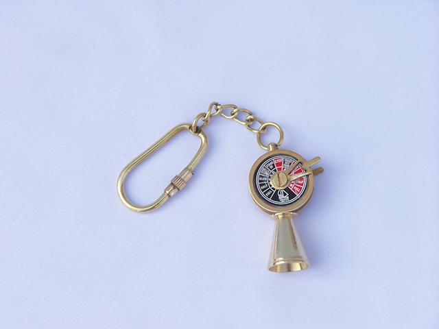 Brass engine room Telegraph key chain