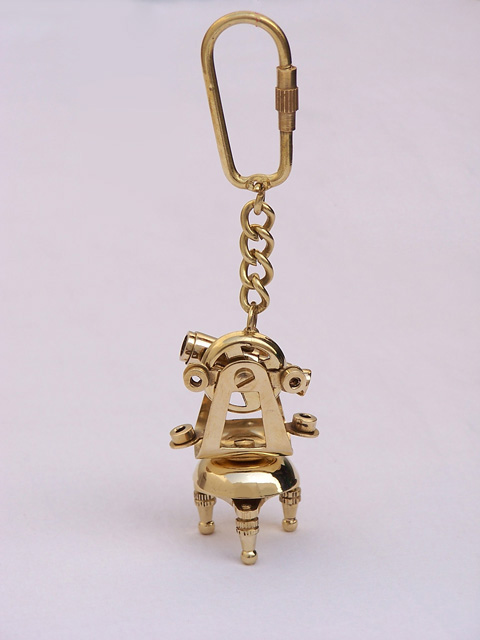 Brass Theodolite key chain