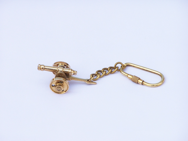 Brass Cannon key chain