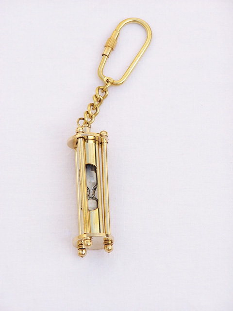 Brass Hour glass key chain