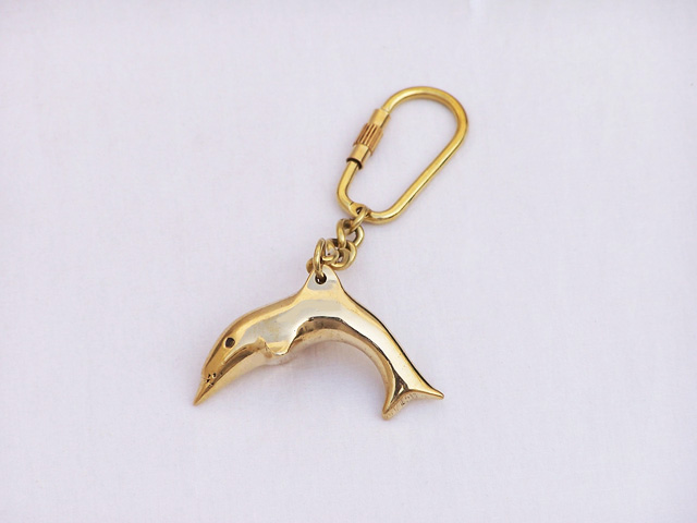 Brass Dolphin key chain