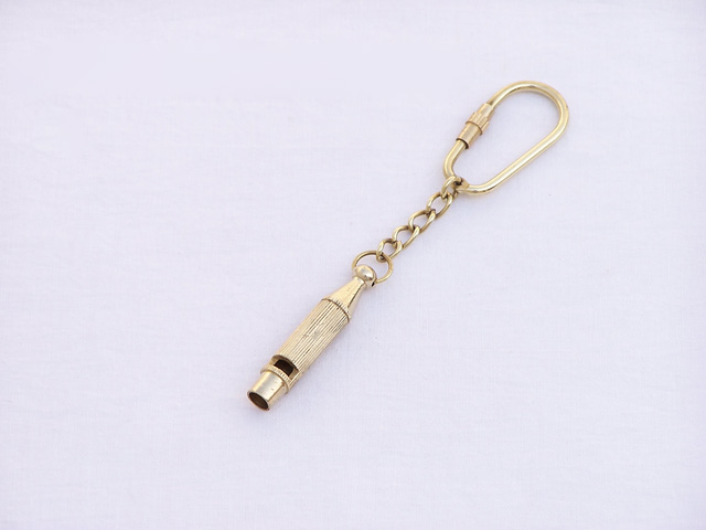 Brass Dock whistle key chain