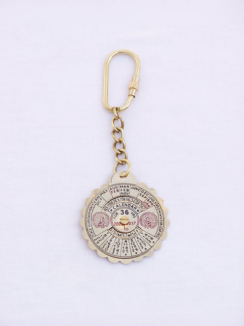 Brass calendar key chain