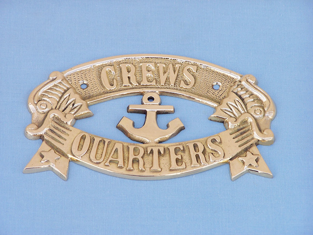 Brass sign of Crew's quarters